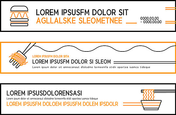 템플릿 배너 배너템플릿 가로배너 파스타 사람없음 주황색 햄버거 현수막 라면 배너세트 AI파일 음식 컬러 패스트푸드 서양음식 가로 세트 면류 파일형식 벡터