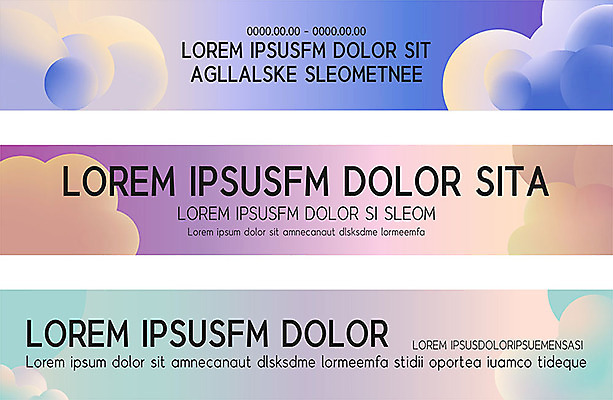 템플릿 배너 배너템플릿 가로배너 사람없음 컬러풀 현수막 구름모양 배너세트 AI파일 모양 컬러 가로 세트 파일형식 벡터 구름_자연