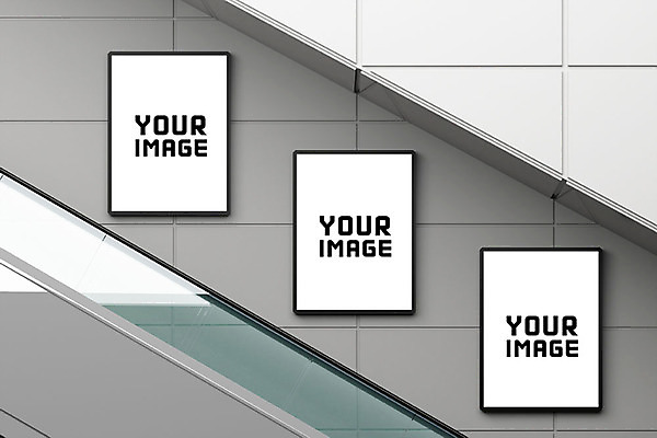 PSD 편집 편집이미지 벽 간판 사각프레임 프레임 광고판 실내 사람없음 그래픽 3D 디지털합성 합성 에스컬레이터 디자인소스 지하도 디지털아트 목업 이미지편집 편집3D 알림판 내부 사각형 보행로 판 파일형식 편집소스
