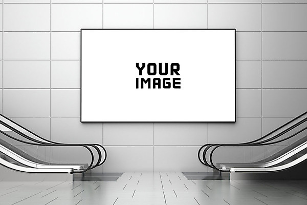 PSD 편집 편집이미지 벽 간판 사각프레임 프레임 광고판 실내 사람없음 그래픽 3D 디지털합성 합성 에스컬레이터 디자인소스 지하도 디지털아트 목업 이미지편집 편집3D 알림판 내부 사각형 보행로 판 파일형식 편집소스