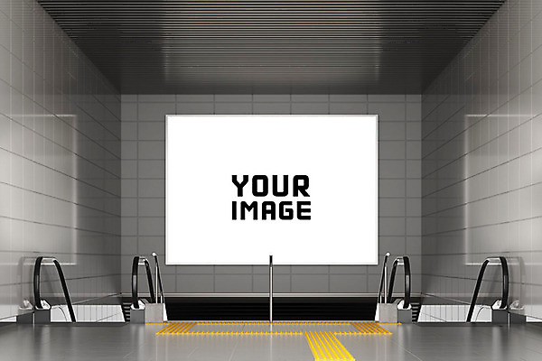 PSD 편집 편집이미지 벽 간판 사각프레임 프레임 광고판 실내 사람없음 그래픽 3D 디지털합성 합성 에스컬레이터 디자인소스 지하도 디지털아트 목업 이미지편집 편집3D 알림판 내부 사각형 보행로 판 파일형식 편집소스