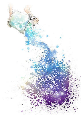 PSD 손 별 일러스트 캘리그라피 붓터치 신체부위 붓기 뿌리기 양동이 번짐 감성 은하수 물바가지 국내일러스트 자연요소 컨셉 모션 자연 사람 파일형식 효과