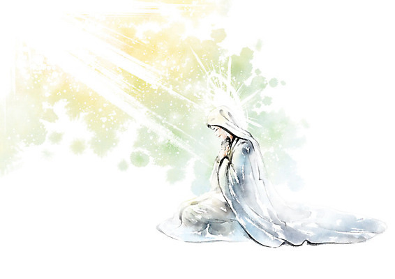 PSD 여자 종교 일러스트 캘리그라피 붓터치 한명 성인 빛 천주교 기도 번짐 마리아 신앙심 성인여자한명만 국내일러스트 1 사람 여자한명만 성인여자만 파일형식 효과