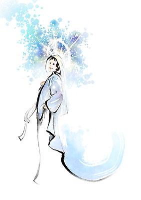 PSD 여자 종교 일러스트 캘리그라피 붓터치 한명 성인 빛 천주교 번짐 마리아 신앙심 성인여자한명만 국내일러스트 1 사람 여자한명만 성인여자만 파일형식 효과