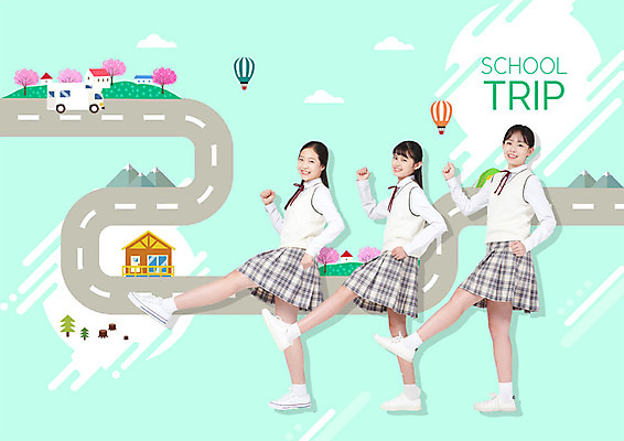 PSD 편집이미지 여학생 여자 교육 도로 청소년 여고생 웃음 사람 10대 세명 친구 걷기 한국인 즐거움 민트색 수학여행 에듀 에듀케이션 십대여자만 스쿨팩 고등교육 이미지편집 학생 감정 길 컬러 여행 관계 교통시설 모션 고등학생 표정 동양인 여자만 십대만 파일형식