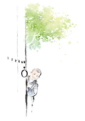 PSD 나무 응시 어린이 불교 일러스트 캘리그라피 붓터치 한명 사람 문 동자승 번짐 문고리 감성 염주 승복 국내일러스트 식물 1 시선 종교 컨셉 승려 불교용품 파일형식 효과