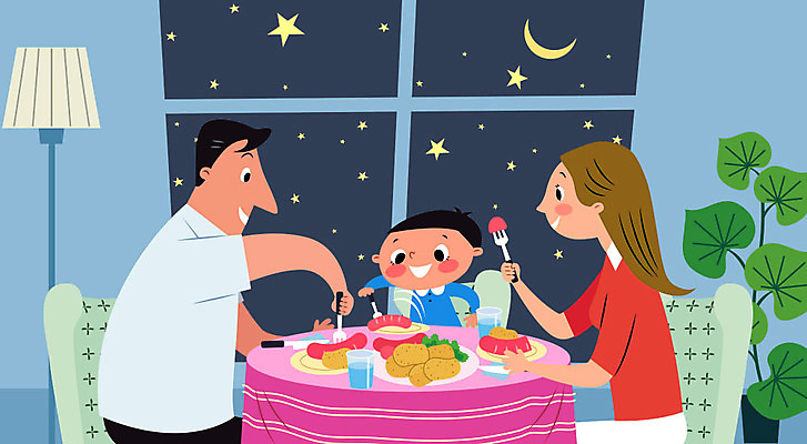 접시 여자 교육 남자 행복 화분 아들 어린이 음식 포크 의자 일러스트 창문 가족 식탁 엄마 실내 사람 소년 성인 생활 세명 부모 식사 저녁식사 화목 스탠드 예절 아빠 야간 저녁 밥상 물컵 즐거움 공공예절 식사예절 국내일러스트 AI파일 자연요소 식기 감정 가구 컨셉 관계 탁자 조명 내부 컵 파일형식 벡터