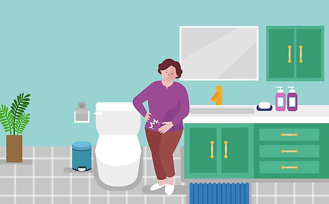 여자 화분 중년 일러스트 선반 한명 사람 거울 욕실 짜증 쓰레기통 세면대 변기 당황 갱년기 요실금 휴지걸이 중년여자한명만 국내일러스트 AI파일 1 감정 가구 성인 걸이 증상 여자한명만 중년여자만 파일형식 벡터