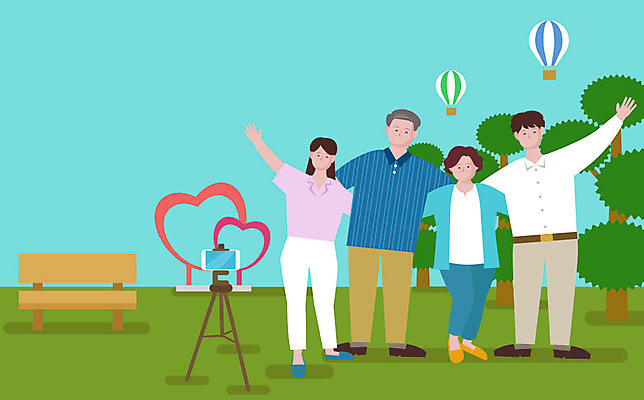 나무 여자 남자 행복 중년 여행 벤치 일러스트 가족 가족여행 함께함 사랑 사람 여러명 장식 스마트폰 열기구 즐거움 삼각대 갱년기 국내일러스트 AI파일 식물 감정 다수 컨셉 의자 관계 항공교통 성인 핸드폰 스마트기기 증상 파일형식 벡터