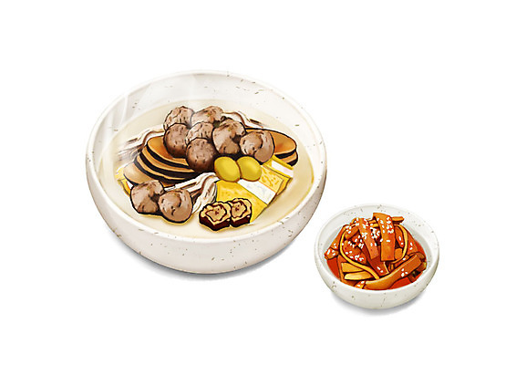 PSD 웰빙 한식 일러스트 건강 사람없음 여름 복날 보양식 웰빙음식 삼복 임자수탕 수박김치 국내일러스트 계절 기념일 음식 김치 건강식 몸보신 파일형식