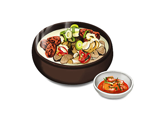 PSD 웰빙 한식 일러스트 건강 사람없음 여름 복날 깍두기 보양식 웰빙음식 도가니탕 삼복 국내일러스트 계절 기념일 음식 김치 탕 건강식 몸보신 파일형식