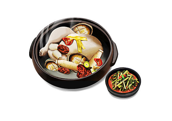 PSD 웰빙 한식 일러스트 여름음식 건강 사람없음 여름 복날 보양식 삼계탕 웰빙음식 열무김치 제철음식 삼복 국내일러스트 계절 기념일 음식 김치 건강식 몸보신 제철 파일형식 여름_계절