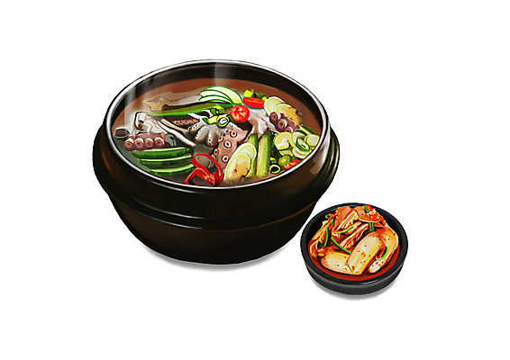 PSD 웰빙 한식 일러스트 김치 건강 사람없음 여름 복날 보양식 웰빙음식 연포탕 삼복 국내일러스트 계절 기념일 음식 탕 건강식 몸보신 파일형식