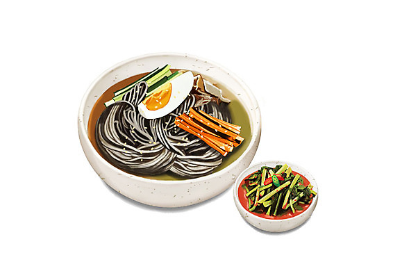 PSD 웰빙 한식 일러스트 건강 사람없음 여름 복날 보양식 웰빙음식 열무김치 초계탕 삼복 국내일러스트 계절 기념일 음식 김치 탕 건강식 몸보신 파일형식