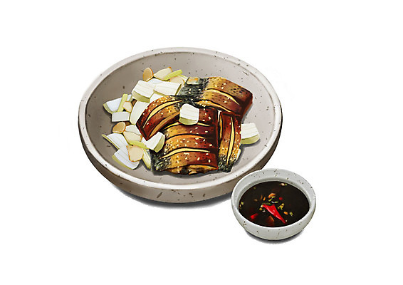 PSD 웰빙 한식 일러스트 양파 건강 사람없음 여름 복날 구이 간장 보양식 웰빙음식 민어 삼복 국내일러스트 계절 기념일 음식 채소 어류 양념 건강식 몸보신 파일형식