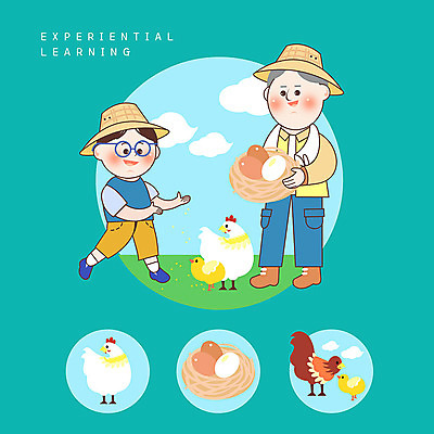 PSD 할아버지 어린이 일러스트 병아리 사람 소년 성인 두명 파란색 계란 시골 닭 체험학습 모이 즐거움 밀짚모자 농장체험 모이주기 새모이 에듀 남자만 스쿨팩 국내일러스트 모자_잡화 노년 남자 감정 컬러 조류 농장 알 체험 먹이 에듀케이션 파일형식