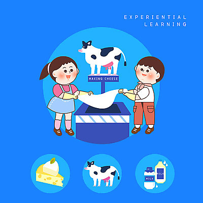 PSD 여자 남자 어린이 일러스트 치즈 사람 소녀 소년 두명 파란색 우유 체험학습 젖소 즐거움 만들기 고무장갑 에듀 스쿨팩 국내일러스트 감정 컬러 장갑 모션 유제품 체험 소 고무 에듀케이션 파일형식