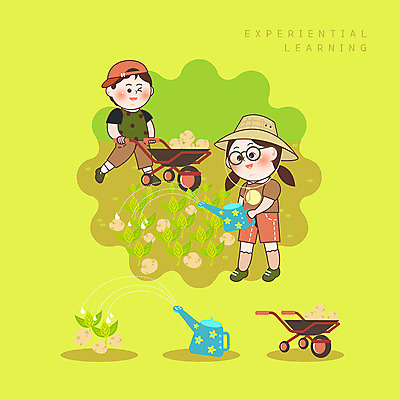 PSD 여자 남자 어린이 일러스트 감자 사람 소녀 소년 두명 초록색 농사 수레 물뿌리개 체험학습 즐거움 물주기 밀짚모자 농장체험 감자캐기 에듀 스쿨팩 국내일러스트 모자_잡화 감정 컬러 농업 채소 모션 농장 카트 체험 에듀케이션 파일형식