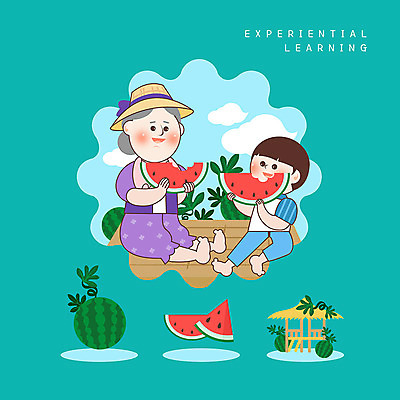 PSD 남자 할머니 어린이 일러스트 손자 여름음식 수박 여름방학 사람 소년 성인 두명 초록색 여름 시골 체험학습 마루 먹기 즐거움 밀짚모자 원두막 에듀 스쿨팩 제철과일 국내일러스트 모자_잡화 계절 여자 노년 감정 음식 컬러 과일 모션 방학 바닥 체험 손주 에듀케이션 제철 파일형식 여름_계절