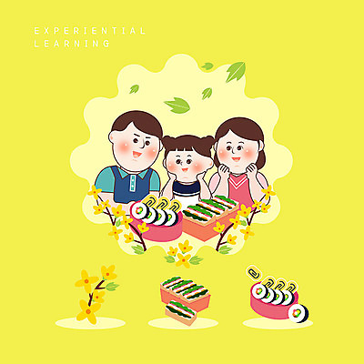 PSD 여자 남자 딸 어린이 일러스트 가족 엄마 샌드위치 사람 성인 소풍 노란색 봄 체험학습 아빠 개나리 즐거움 김밥 도시락 계란말이 에듀 스쿨팩 국내일러스트 계절 꽃 감정 음식 컬러 관계 야외활동 체험 계란요리 에듀케이션 파일형식