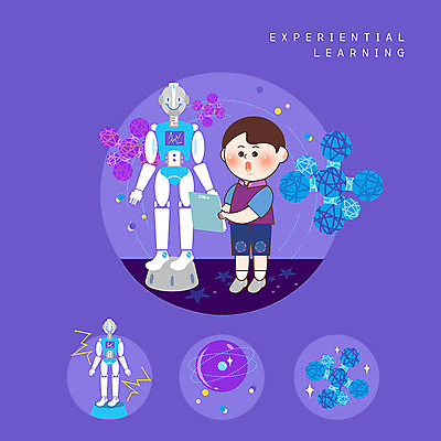 PSD 남자 어린이 과학 일러스트 미래 한명 사람 소년 우주 보라색 체험학습 로봇 즐거움 박물관 에듀 소년한명만 스쿨팩 국내일러스트 1 감정 컬러 컨셉 체험 에듀케이션 남자한명만 소년만 파일형식