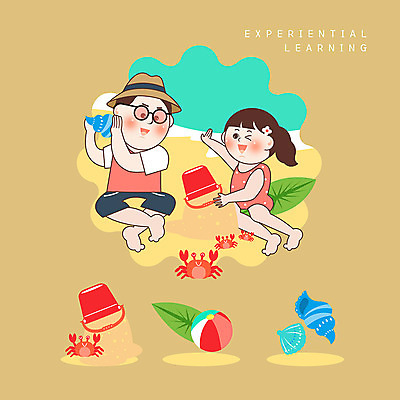 PSD 여자 남자 딸 어린이 모래 바다 일러스트 가족 조개 여름방학 사람 성인 해변 두명 여름 갈색 꽃게 체험학습 아빠 소라 즐거움 모래놀이 에듀 스쿨팩 국내일러스트 계절 감정 컬러 관계 놀이 방학 어패류 게 체험 에듀케이션 파일형식 여름_계절