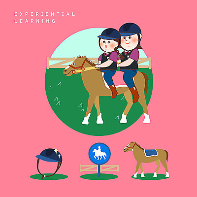 PSD 여자 딸 어린이 분홍색 일러스트 가족 모녀 엄마 사람 성인 두명 목장 말_동물 표지판 체험학습 승마 즐거움 승마모자 에듀 여자만 스쿨팩 국내일러스트 모자_잡화 감정 스포츠 컬러 포유류 관계 알림판 체험 에듀케이션 파일형식