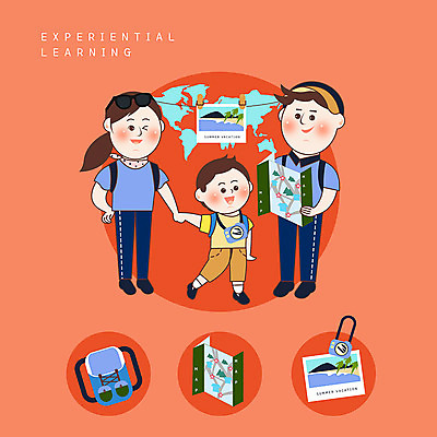 PSD 여자 남자 아들 어린이 지도 일러스트 배낭 가족 엄마 가족여행 사람 성인 세명 파란색 카메라 주황색 체험학습 세계여행 아빠 즐거움 배낭여행 폴라로이드사진 에듀 스쿨팩 국내일러스트 감정 컬러 여행 가방 관계 전자제품 세계 체험 폴라로이드 에듀케이션 파일형식