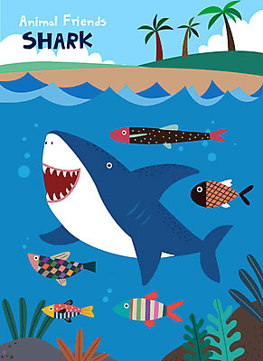 동물 바다 섬 여러마리 일러스트 어류 사람없음 파란색 귀여움 바닷속 상어 말캐릭터 국내일러스트 AI파일 컬러 동물캐릭터 다수 컨셉 수중 수중동물 말_동물 파일형식 벡터