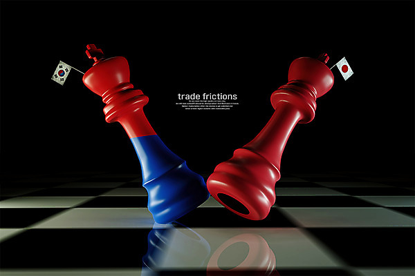 PSD 편집 편집이미지 한국 사람없음 경제 3D 일본 경쟁 사회 체스말 태극기 사회이슈 디지털합성 무역 갈등 일장기 정치 한일관계 편집소스 편집3D 산업 아시아 컨셉 말_게임 체스 국기 공동체 파일형식