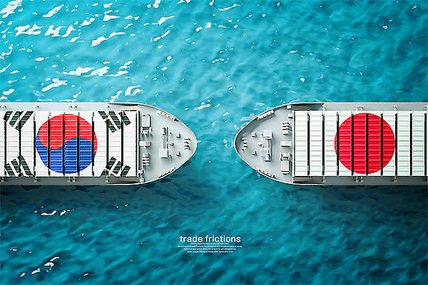 PSD 편집 편집이미지 바다 한국 사람없음 경제 3D 일본 경쟁 사회 태극기 컨테이너 사회이슈 디지털합성 무역 갈등 일장기 수입 수출업 정치 한일관계 선박 편집소스 편집3D 산업 아시아 컨셉 수상교통 국기 공동체 파일형식