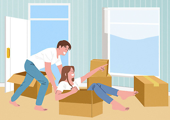 PSD 부부 여자 남자 행복 일러스트 창문 가정 가족 사람 앉기 성인 두명 여름 상자 화목 기쁨 가족라이프 이사 밀기 즐거움 현관문 정리 성인만 국내일러스트 라이프스타일 커플 계절 감정 컨셉 관계 모션 문 파일형식