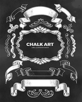 무료이미지 영어 리본 일러스트 프레임 타이포그라피 사람없음 라벨 칠판 테두리 초크 초크일러스트 초크아트 드로잉 국내일러스트 AI파일 문자 미술 그림 파일형식 벡터