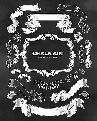 영어 리본 일러스트 프레임 타이포그라피 사람없음 라벨 칠판 테두리 초크 초크일러스트 초크아트 드로잉 국내일러스트 AI파일 문자 미술 그림 파일형식 벡터