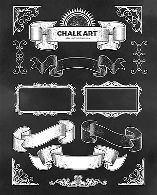 영어 리본 일러스트 프레임 타이포그라피 사람없음 라벨 칠판 테두리 초크 초크일러스트 초크아트 드로잉 국내일러스트 AI파일 문자 미술 그림 파일형식 벡터