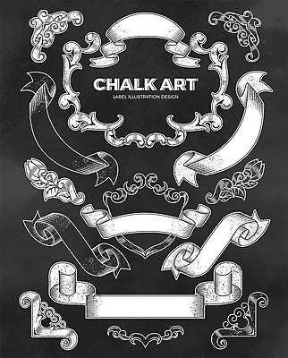 영어 리본 일러스트 프레임 타이포그라피 사람없음 라벨 칠판 테두리 초크 초크일러스트 초크아트 드로잉 국내일러스트 AI파일 문자 미술 그림 파일형식 벡터