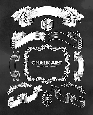 영어 리본 일러스트 프레임 타이포그라피 사람없음 라벨 칠판 테두리 초크 초크일러스트 초크아트 드로잉 국내일러스트 AI파일 문자 미술 그림 파일형식 벡터