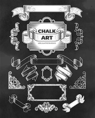 영어 리본 일러스트 프레임 타이포그라피 사람없음 라벨 칠판 테두리 초크 초크일러스트 초크아트 드로잉 국내일러스트 AI파일 문자 미술 그림 파일형식 벡터