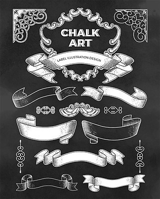 영어 리본 일러스트 프레임 타이포그라피 사람없음 라벨 칠판 테두리 초크 초크일러스트 초크아트 드로잉 국내일러스트 AI파일 문자 미술 그림 파일형식 벡터