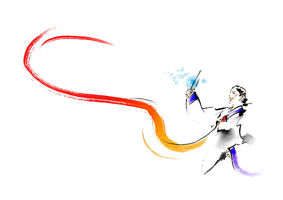 PSD 한국전통 전통 여자 여행 일러스트 캘리그라피 붓터치 흑백 한명 사람 빨간색 파란색 보라색 부채 전통의상 한복 태극 번짐 판소리 여자한명만 국내일러스트 1 문양 컬러 한국 촬영기법 전통공연 여자만 파일형식 효과