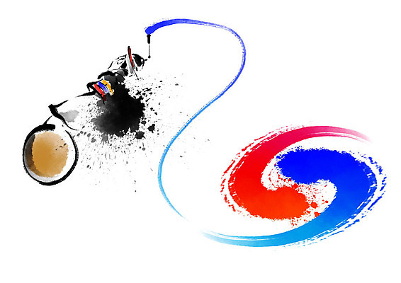 PSD 한국전통 전통 여행 일러스트 캘리그라피 붓터치 흑백 한명 사람 빨간색 파란색 전통놀이 전통의상 한복 풍물놀이 사물놀이 태극 번짐 징 국내일러스트 1 문양 컬러 놀이 타악기 한국 촬영기법 국악기 국악 전통공연 파일형식 효과