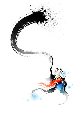 PSD 한국전통 전통 여자 여행 일러스트 캘리그라피 붓터치 흑백 한명 사람 빨간색 파란색 춤 전통의상 한복 전통무용 태극 번짐 승무 여자한명만 국내일러스트 1 문양 컬러 문화예술 한국 촬영기법 전통공연 여자만 파일형식 효과