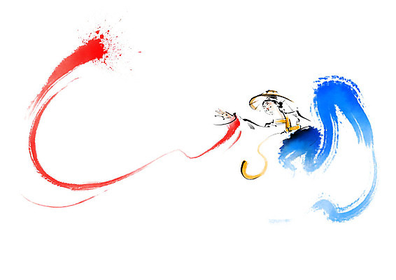 PSD 한국전통 전통 여자 여행 일러스트 캘리그라피 붓터치 흑백 한명 사람 빨간색 파란색 전통의상 한복 전통무용 저고리 태극 번짐 소매 여자한명만 국내일러스트 1 문양 컬러 한국 촬영기법 춤 여자만 파일형식 효과