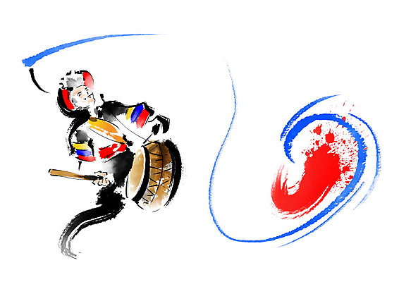 PSD 한국전통 전통 남자 여행 일러스트 캘리그라피 붓터치 흑백 한명 사람 빨간색 파란색 전통놀이 한복 풍물놀이 사물놀이 북 태극 번짐 상모 농악꾼 상모돌리기 의상실 남자한명만 국내일러스트 1 문양 컬러 놀이 타악기 한국 촬영기법 국악 전통의상 전통공연 남자만 파일형식 효과