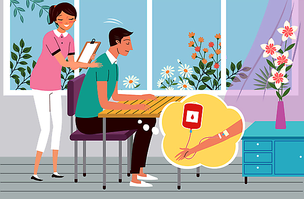 여자 남자 꽃 말풍선 의자 일러스트 창문 탁자 휴식 사람 성인 두명 꽃병 기댐 간호사 커튼 편안함 서랍장 사랑나눔 헌혈 혈액주머니 성인만 국내일러스트 AI파일 식물 캠페인 가구 컨셉 모션 사랑 의료진 봉사 감각 혈액 나눔 파일형식 벡터