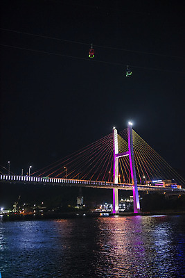 포토 JPG 바다 야경 조명 한국 사람없음 야외 빛 케이블카 여수 밤바다 거북선대교 국내포토 아시아 다리_건축물 야간 전라남도 파일형식 풍경_경치