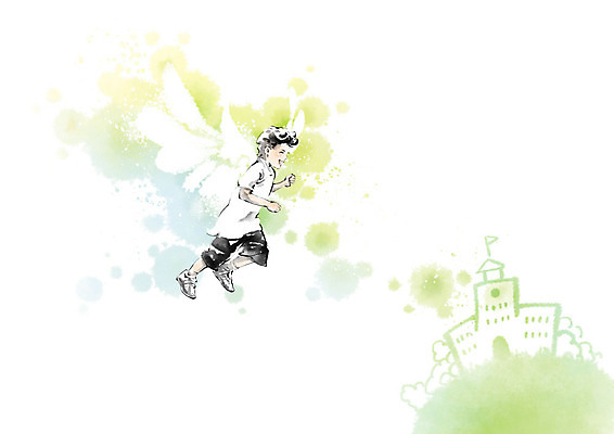 PSD 교육 남자 날개 일러스트 캘리그라피 학교 하늘 붓터치 한명 사람 소년 비행 자신감 번짐 에듀 소년한명만 스쿨팩 국내일러스트 1 감정 어린이 에듀케이션 남자한명만 소년만 파일형식 효과