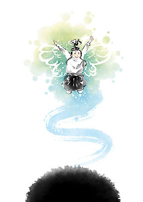 PSD 여자 교육 어린이 날개 일러스트 캘리그라피 하늘 붓터치 책가방 한명 사람 소녀 초원 점프 비행 자신감 번짐 에듀 소녀한명만 스쿨팩 국내일러스트 1 감정 가방 모션 에듀케이션 여자한명만 소녀만 파일형식 효과