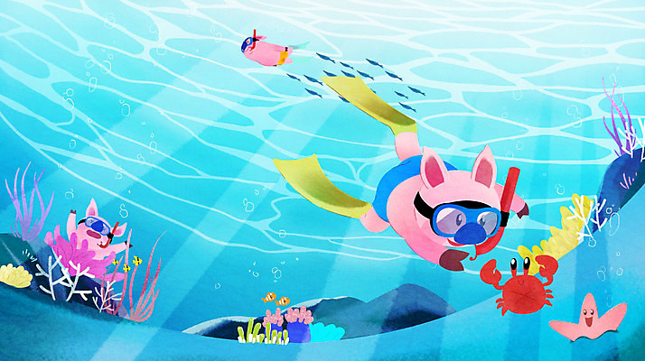 PSD 바다 여행 일러스트 물놀이 세마리 사람없음 여름 파란색 여름휴가 바캉스 바닷속 수영 기쁨 꽃게 돼지 스노클링 해조류 시원함 열대어 즐거움 돼지캐릭터 국내일러스트 계절 감정 컬러 동물캐릭터 포유류 놀이 휴가 3 어류 수중 게 수상스포츠 해양식물 파일형식 여름_계절