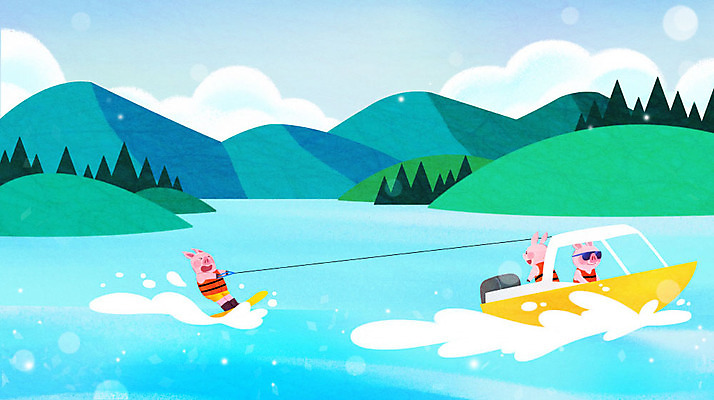 PSD 여행 일러스트 물놀이 산 세마리 사람없음 여름 파란색 여름휴가 바캉스 강 기쁨 수상스포츠 돼지 보트 시원함 즐거움 돼지캐릭터 수상스키 선박 국내일러스트 계절 감정 스포츠 컬러 동물캐릭터 수상교통 배_교통 포유류 놀이 휴가 3 파일형식 여름_계절